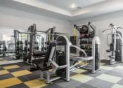 Thumbnail 14 of 29 - a spacious fitness room with weights and cardio equipment