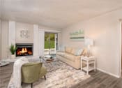 Thumbnail 4 of 38 - living room with creme white sofa