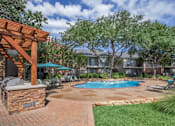 Thumbnail 7 of 24 - A backyard with a pool and a pergola.