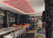 Thumbnail 39 of 42 - a rendering of a restaurant with tables and chairs and a bar