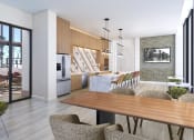 Thumbnail 35 of 42 - a rendering of a kitchen and dining room with a table and chairs
