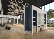 Thumbnail 41 of 42 - a rendering of the lobby of an office building with honeycomb ceilings