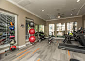 Thumbnail 30 of 39 - Gym with exercise balls at Woodbridge Villas Apartments, Sachse, 75048