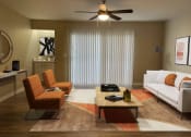 Thumbnail 21 of 22 - a living room with a white couch and a coffee table