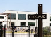 Thumbnail 17 of 21 - A sign pointing to the left for the dog park.