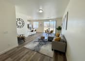 Thumbnail 2 of 46 - a view of a living room and dining room from above
