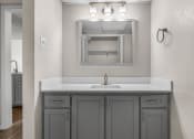 Thumbnail 20 of 30 - a bathroom with a sink and a mirror