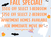 Thumbnail 53 of 54 - a flyer for a halloween sale with bats and pumpkins