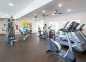 Thumbnail 15 of 33 - the gym with treadmills and other exercise equipment at the flats at chev