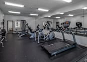 Thumbnail 12 of 21 - A gym with treadmills, elliptical machines, and other exercise equipment at Landmark at Lyncrest Reserve Apartments, Nashville