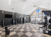 Thumbnail 16 of 20 - State-of-the-art fitness center at Nook Nine with strength training, cardio machines, and modern gym equipment.