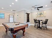 Thumbnail 22 of 33 - A pool table with a billiard set at Village at Almand Creek, Conyers, 30094