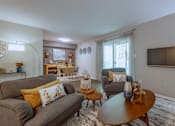 Thumbnail 11 of 38 - a living room with couches and a coffee table