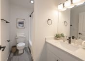 Thumbnail 10 of 38 - a White Bathtub, and Stylish Decor at THE ARLO, Citrus Heights, CA, 95621