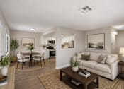 Thumbnail 13 of 22 - Open concept living and dining area at Dash Apartments, Las Vegas, Nevada