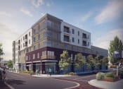 Thumbnail 4 of 9 - Rendering of exterior building at Grand and Linden Family Apartments, South San Francisco