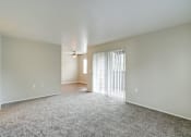 Thumbnail 39 of 39 - A room with a carpeted floor and a window with blinds.