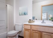 Thumbnail 49 of 52 - a bathroom with a sink toilet and a shower at Fort Vancouver Terrace, Vancouver, Washington