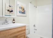 Thumbnail 50 of 52 - a bathroom with a sink and a toilet and a shower at Fort Vancouver Terrace, Vancouver, WA