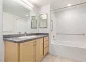 Thumbnail 27 of 29 - Bathroom with a sink at Bridge Meadows Redmond Apartments, Redmond, OR, 97756