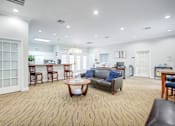 Thumbnail 6 of 20 - Living Room with Patterned Carpet at PALMETTO RIDGE Apartments, Florida, 32960