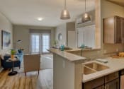 Thumbnail 31 of 48 - Living Room with Hardwood Style Flooring, Overhead lighting, and High Ceilings at Salish Flats APARTMENTS, Washington