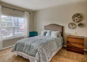 Thumbnail 35 of 48 - Bedroom with High Ceilings, Carpet Flooring, and a Large Window at Salish Flats APARTMENTS, Airway Heights, WA