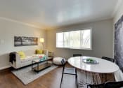 Thumbnail 1 of 26 - living area with plank flooring at THE POST Apartments, PLEASANT HILL , California