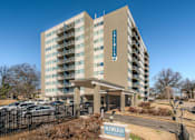 Thumbnail 20 of 20 - Front exterior of Idlewild 45 Apartments in Midtown Memphis Tennessee with landscaped entry