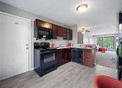 Thumbnail 9 of 40 - kitchen with plank flooring