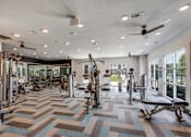 Thumbnail 3 of 25 - Fitness center at Williamson County apartments in Georgetown TX near Austin