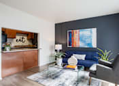 Thumbnail 1 of 37 - Tucson, AZ Apartments – Midtown on Seneca – Photo of Furnished Living Room with Woodstyle Flooring