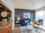 Thumbnail 7 of 37 - Tucson, AZ Apartments – Midtown on Seneca – Photo of Furnished Living Room with Woodstyle Flooring