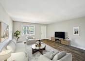 Thumbnail 12 of 20 - Living room in pet-friendly Marietta GA apartment with bright windows and neutral colors