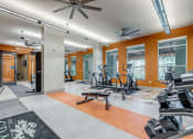 Thumbnail 22 of 34 - a gym with treadmills and other exercise equipment and windows