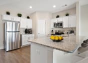Thumbnail 1 of 28 - Omnia at Richmond Hill Townhomes in Georgia photo of a kitchen with stainless steel appliances and a granite counter top