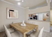 Thumbnail 2 of 24 - Dining table with kitchen Island