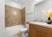 Thumbnail 8 of 15 - Three- & Four-Bedroom Townhomes in Kissimmee, FL - Estates at Lake Cecile – A bathroom with a white toilet and a white bathtub.
