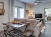 Thumbnail 7 of 25 - Modern living room at Williamson at the Overlook apartments in Georgetown ISD