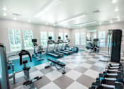 Thumbnail 24 of 32 - State-of-the-art 24-hour fitness center equipped with cardio machines and free weights at The Sanctuary at 331