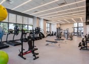Thumbnail 9 of 19 - Apartments Miami FL - MB Station Fitness Center With Weight Machines, Free Weights, and Cardio Machines