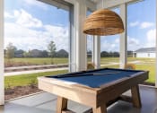 Thumbnail 17 of 22 - a pool table in a screened in porch with a lamp