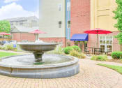 Thumbnail 17 of 23 - outdoor water fountain feature and sitting area