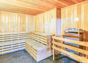 Thumbnail 4 of 23 - sauna room with two rows of wood bench seating