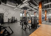 Thumbnail 18 of 43 - the gym is equipped with cardio equipment and weights