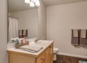 Thumbnail 22 of 26 - bathroom with white countertops