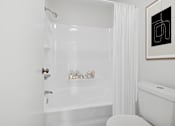 Thumbnail 16 of 21 - Bathroom with tub and shower combo at Sunnyside Senior Apartments San Dimas CA