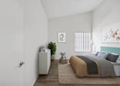 Thumbnail 6 of 21 - Cozy bedroom with soft tones at Sunnyside Senior Apartments 1 bedroom for rent