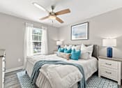 Thumbnail 12 of 28 - Furnished secondary bedroom in a spacious Hattiesburg apartment near USM
