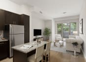 Thumbnail 3 of 20 - kitchen and living area